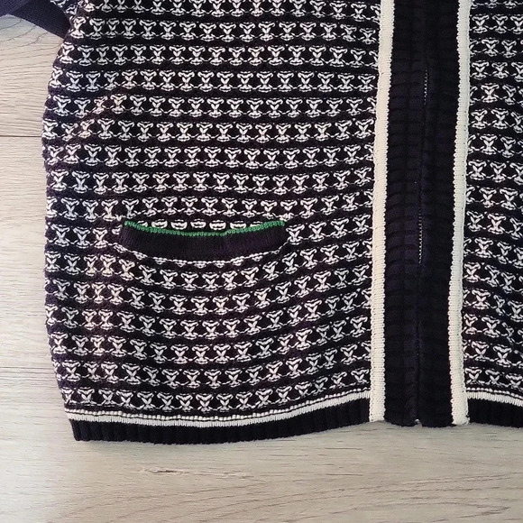 🛍Liz‎ Claiborne Knitted Front Cotton Zip Long Sleeve Cardigan Womens L - Picture 7 of 9